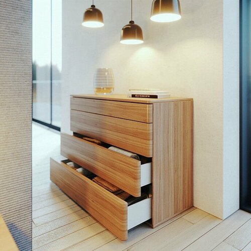 Комод для одежды Orly орех, 4 ящика , 110х45x79.9 см, PARRA