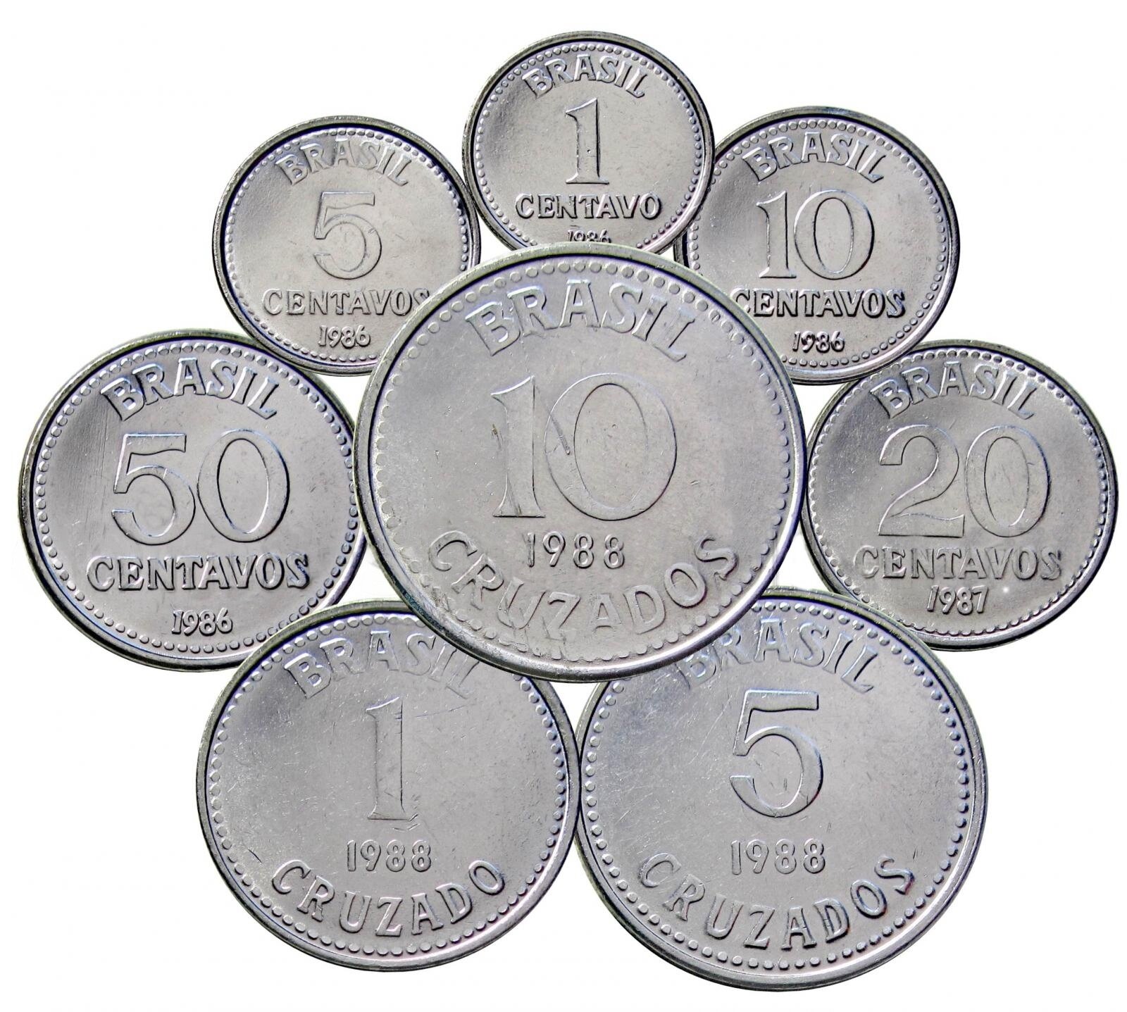 Набор монет 1986-1988 Бразилия, UNC