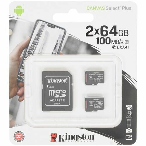 Карта памяти Kingston Canvas Select Plus microSDXC 64 ГБ [SDCS2/64GB] — фото 4