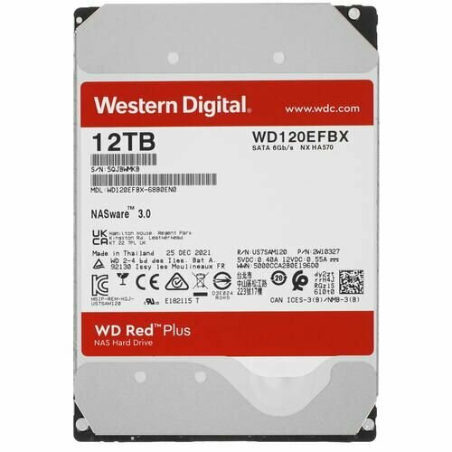 12 ТБ Жесткий диск WD Red Plus WD120EFBX 4801800₽