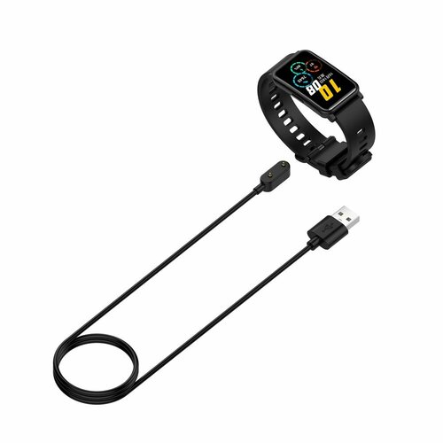 Зарядное USB устройство 1м для Huawei Band 6 7 8, Watch Fit Special Edition B39/S-TAG, Fit/2 Children's Watch 4X 4 Pro Honor ES, черное 1m usb charging cable portable for huawei band 6 watch fit honor band 6 watch es magnetic charger bracket smart accessories