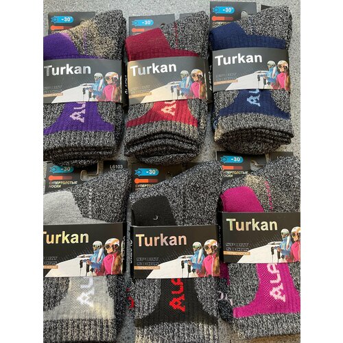 Женские носки Turkan средние, износостойкие, усиленная пятка, размер 36-41, серый