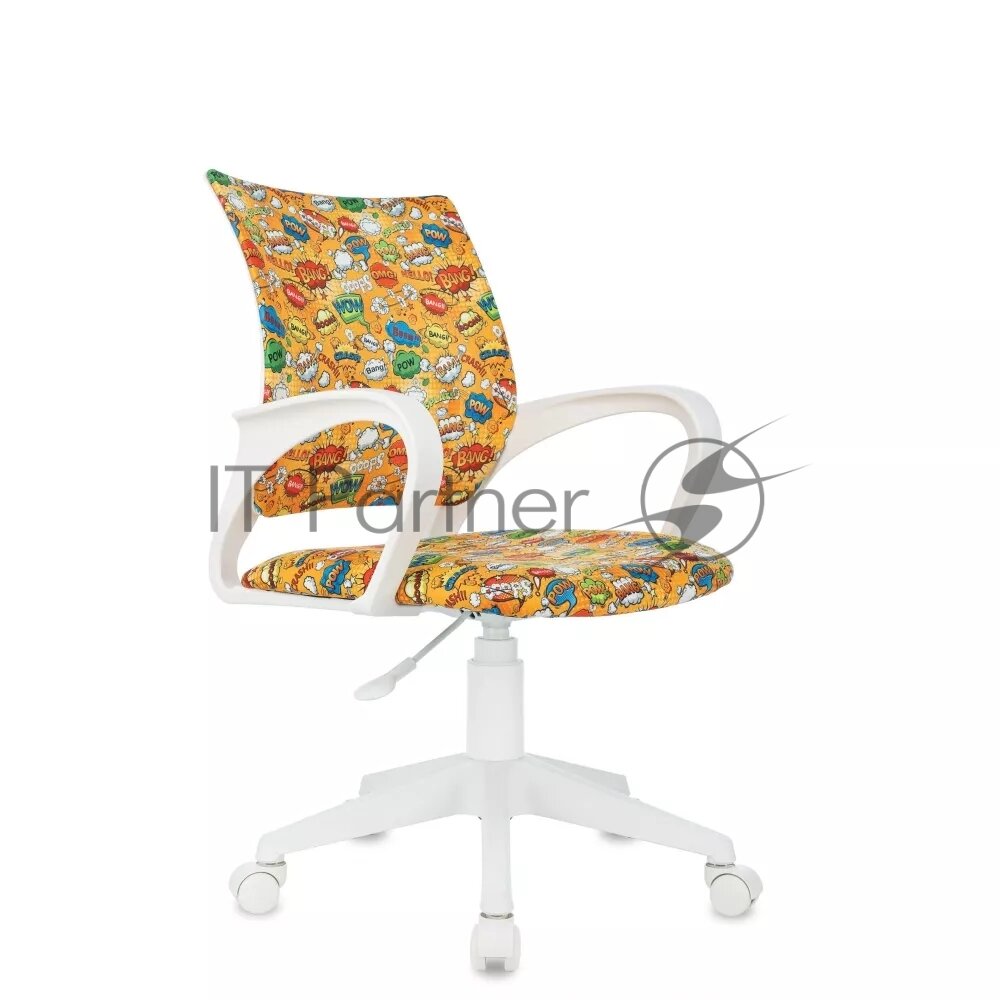 Кресло детское Бюрократ BUROKIDS 1 W, обивка: ткань, цвет: оранжевый, рисунок бэнг - фото №12