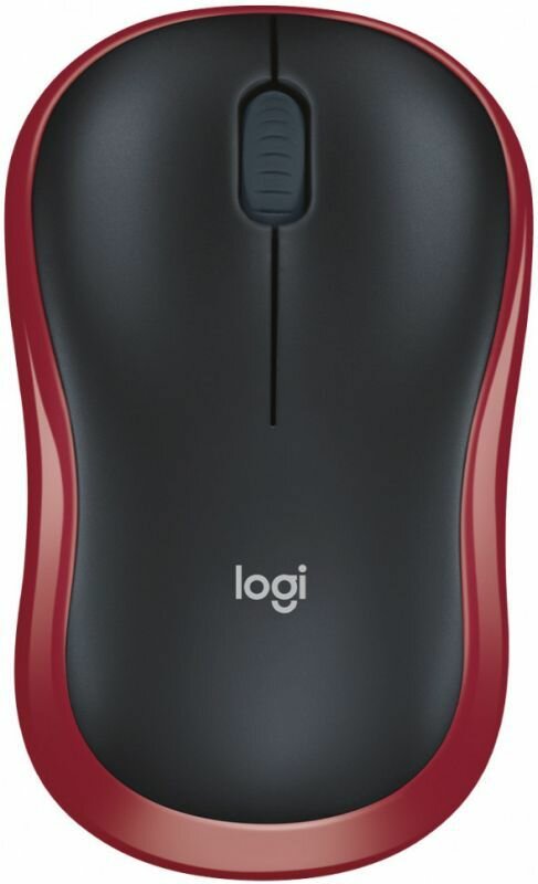 Мышь беспроводная Logitech M185 Red красная оптическая 1000dpi 2.4GHz