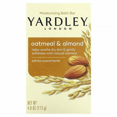 Yardley London, Moisturizing Bath Bar, Oatmeal & Almond, 4 oz (113 g)