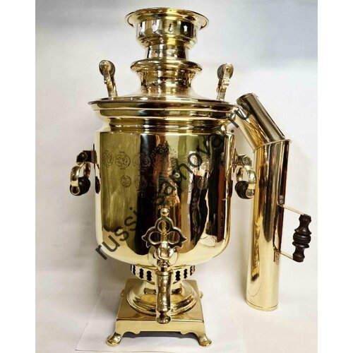 Самовар старинный угольный 11 литров Баташева с трубой