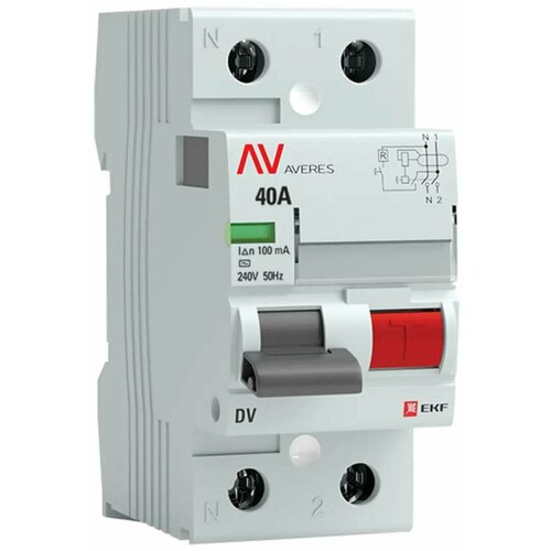 узо ekf averes dv 2p 40 a 100 ма 10 ка ac rccb 2 40 100 s av УЗО EKF Averes DV 2P 40 A 100 мА 10 кА AC rccb-2-40-100-s-av