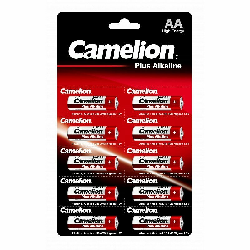 Camelion Plus Alkaline BL1x10 LR6 отрывные (LR6-BP1x10P, пальчиковая батарейка АА 1.5В) (упак. 10 шт.), цена за 1 упак.