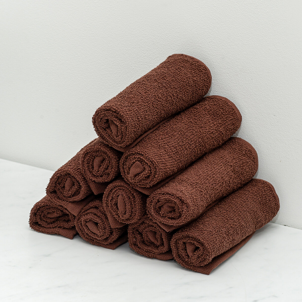 Набор махровых салфеток осибори Sandal "оптима" 30*30 см, цвет - коричневый, плотность 380 гр. - 10 шт