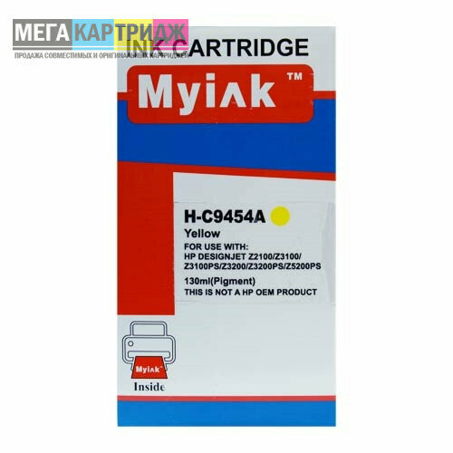 Картридж для ( 70) HP DesignJet Z2100/Z5200 C9454A Yellow (130ml, Dye) MyInk