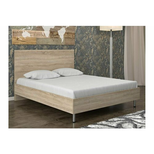 Кровать полутораспальная МногоМеб Луиза-3 140x190 дуб сонома