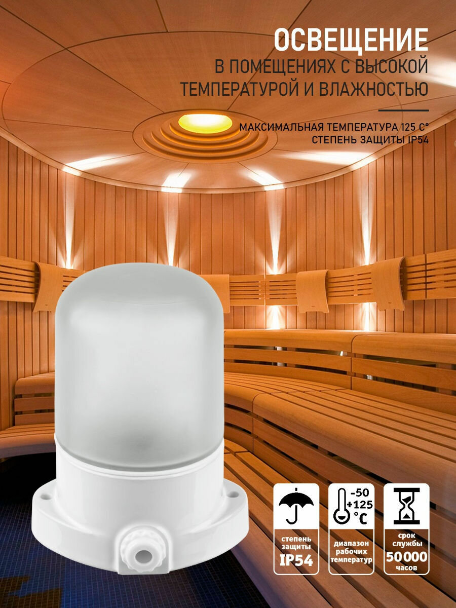 фото Светильник для бани и сауны Lindner прямой