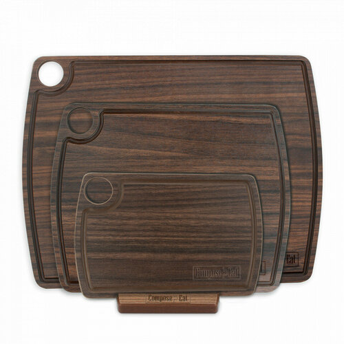 Набор из 3-х разделочных досок на подставке, в подарочной коробке, композитный материал, орех NRD30655KL6 Fashion