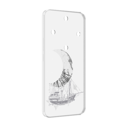 Чехол MyPads черно белый корабль полумесяц для Honor Magic 5 Lite / Honor X9a задняя-панель-накладка-бампер