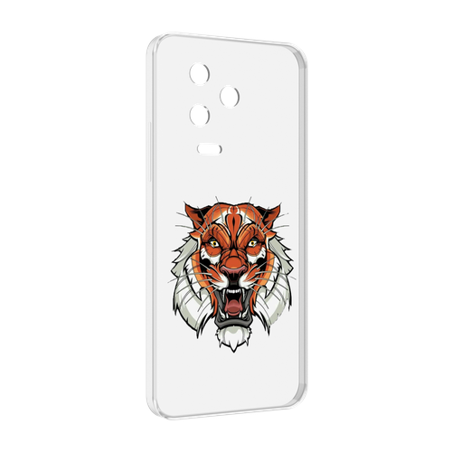 Чехол MyPads оранжевый седой тигр для Infinix Note 12 Pro 4G X676B задняя-панель-накладка-бампер