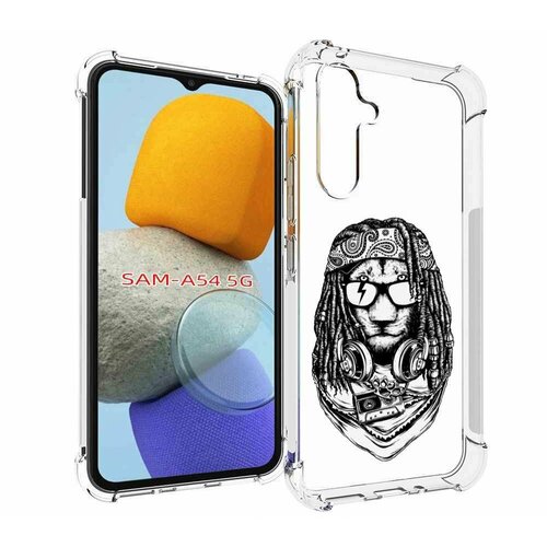 Чехол MyPads дреды льва для Samsung Galaxy A54 задняя-панель-накладка-бампер