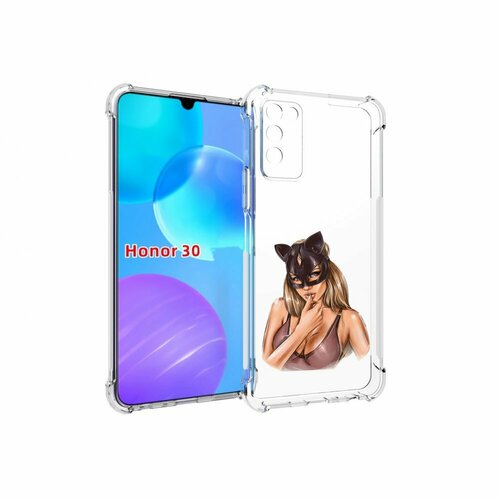 Чехол MyPads девушка-в-купальнике-с-маской-кошки женский для Huawei Honor 30 Lite задняя-панель-накладка-бампер