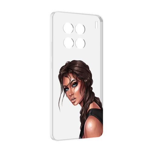 Чехол MyPads красивая-девушка-в-черной-майке женский для Vivo X90 Pro задняя-панель-накладка-бампер