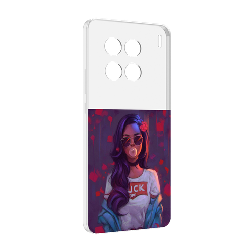 Чехол MyPads девушка-с-жвачкой женской для Vivo X90 Pro задняя-панель-накладка-бампер