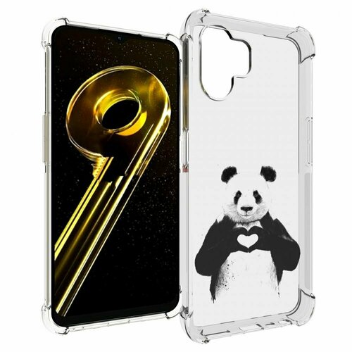 Чехол MyPads Влюбленная панда для Realme 10 5G задняя-панель-накладка-бампер