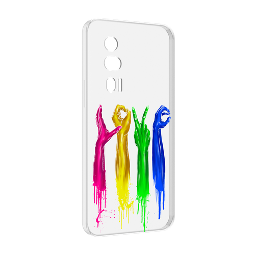 Чехол MyPads яркие руки love для Xiaomi Redmi K60 задняя-панель-накладка-бампер
