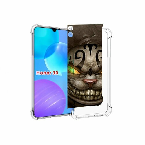 Чехол MyPads злой котик с желтыми глазами для Huawei Honor 30 Lite задняя-панель-накладка-бампер чехол задняя панель накладка бампер mypads злой котик с желтыми глазами для huawei enjoy 9 huawei y7 2019 honor 8c противоударный