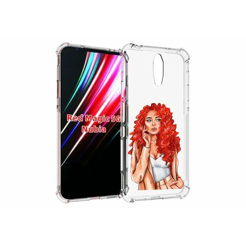 Чехол MyPads девушка-с-яркими-волосами женский для ZTE Nubia Red Magic 1 5G задняя-панель-накладка-бампер