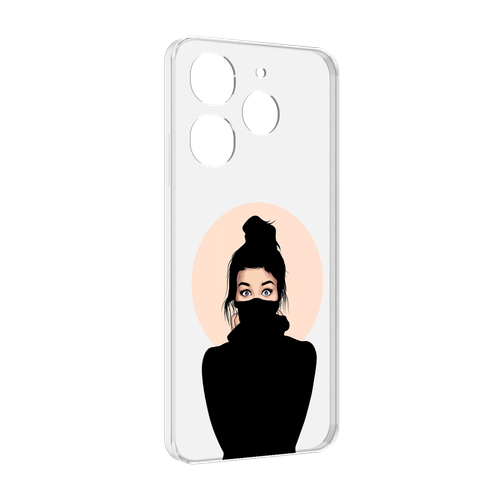 Чехол MyPads девушка-в-свитере женский для Tecno Spark 10 Pro задняя-панель-накладка-бампер