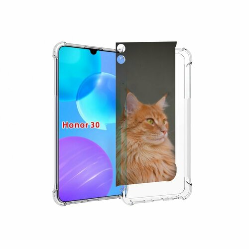 Чехол MyPads кошка мейн кун 1 для Huawei Honor 30 Lite задняя-панель-накладка-бампер
