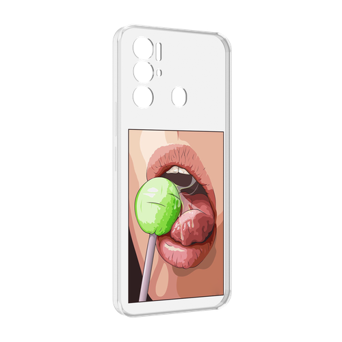 Чехол MyPads зеленый-чупа-чупс женский для Tecno Pova Neo 4G задняя-панель-накладка-бампер