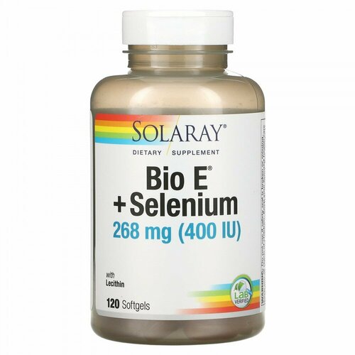 Solaray, Bio ≠ + Selenium, витамин E с селеном, 200 МЕ, 120 капсул