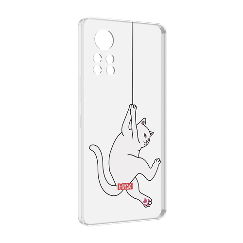 Чехол MyPads котяра-на-веревке для Infinix Note 12 i X667 задняя-панель-накладка-бампер