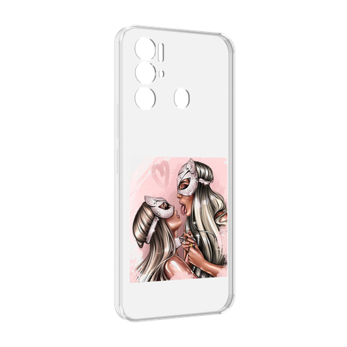 Чехол MyPads девушки-поцелуй женский для Tecno Pova Neo 4G задняя-панель-накладка-бампер