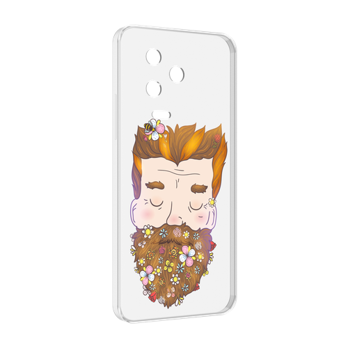 Чехол MyPads мужчина с цветами в бороде для Infinix Note 12 Pro 4G X676B задняя-панель-накладка-бампер