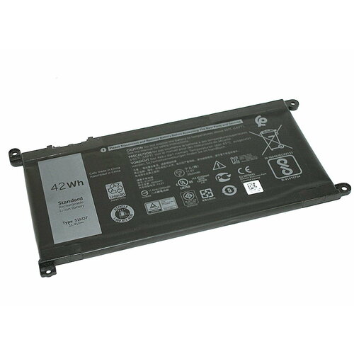 Аккумулятор Y07HK для ноутбука Dell 3180 11.4V 42Wh (3680mAh) черный xnj46 0xnj46 dc power input jack in cable for dell chromebook 11 3180 3181 3189 latitude 3189 3190 dc30100zi00 dc30100zr00