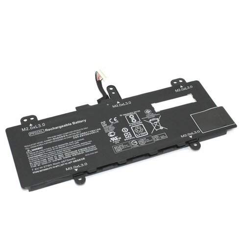 Аккумулятор PP02XL для ноутбука HP Pavilion 11-s 7.6V 4680mAh черный аккумуляторная батарея для ноутбука hp 824561 005 pp02xl 7 6v 8 7v 4680mah