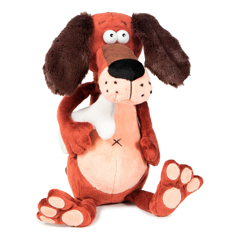 Мягкая игрушка для детей Maxitoys ДуRашки, пес с косточкой, 25 см