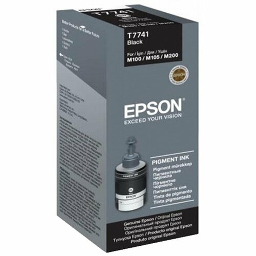 Комплект 5 штук, Чернила Epson T7741 C13T77414A чер. для M100/105/200