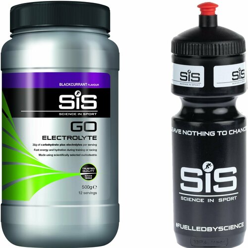 фото Изотоник science in sport (sis) go electrolyte + бутылочка черная 1 x 500 г, черная смородина