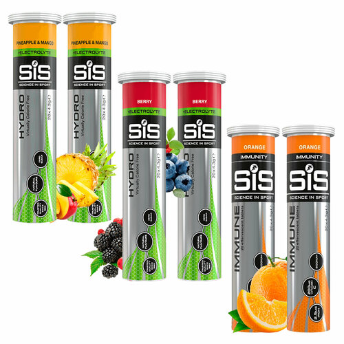 фото Изотоник science in sport (sis) go hydro tablet 20s 6 x 20 таблеток, лимон, ягоды, апельсин