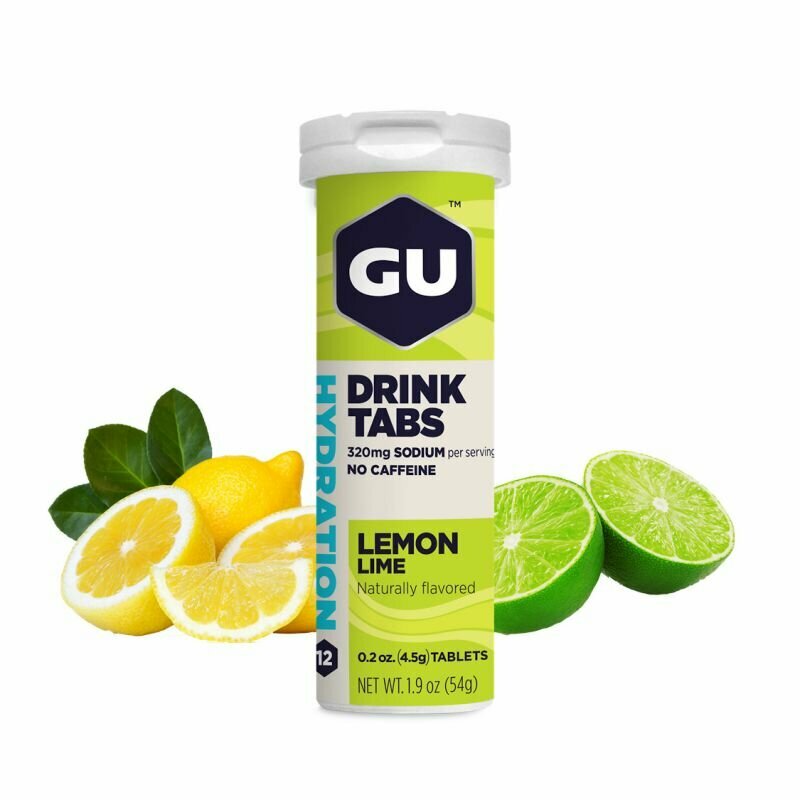 Изотоник GU ENERGY GU HYDRATION DRINK TABS 1 туба, Лимон-Лайм