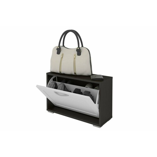 Тумба для обуви Мира 1.1М 60х29х42 венге цаво, белый, рамка квадро МДФ