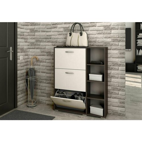 Обувница Мира 3.1 100х29х114 венге цаво, белый