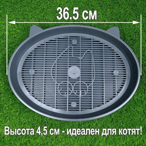 Лоток для кошек, котят, с сеткой и низким бортом (кошачий туалет для кота)