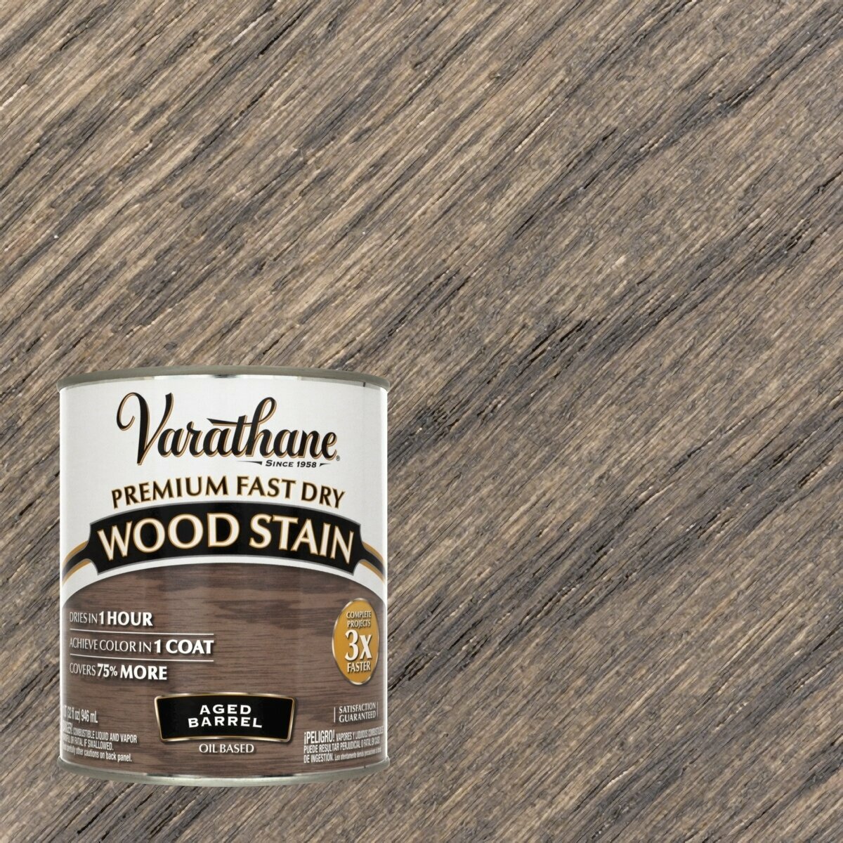 Быстросохнущая морилка на масляной основе Varathane Fast Dry Wood Stain 946 мл Старинная бочка 357179