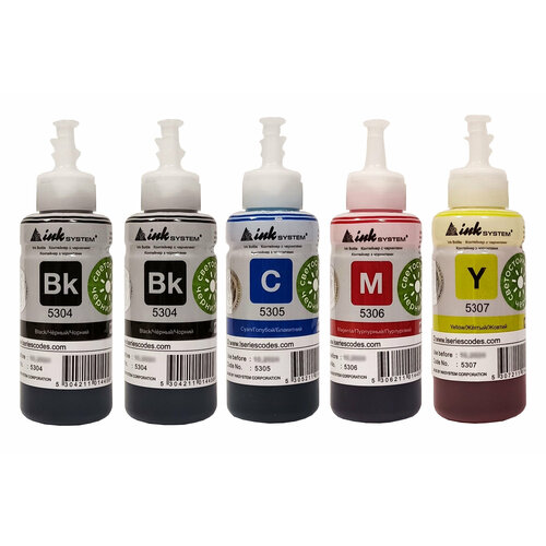 Чернила Inksystem (Светостойкие) для Epson 5 цв. по 100 мл (2Bk, C, M, Y)