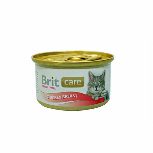 консервы для кошки brit care куринная грудка с сыром 80г 6 шт Консервы для кошки Brit Care куриная грудка, 80г, 6 шт.