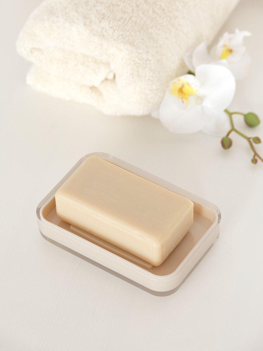 Мыльница DeNASTIA, персик (прямоугольная, угол закругленный) — фото 1