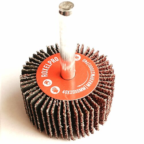 Лепестковая абразивная щетка ROXTOP на шпинделе 40х20х6мм Р-40