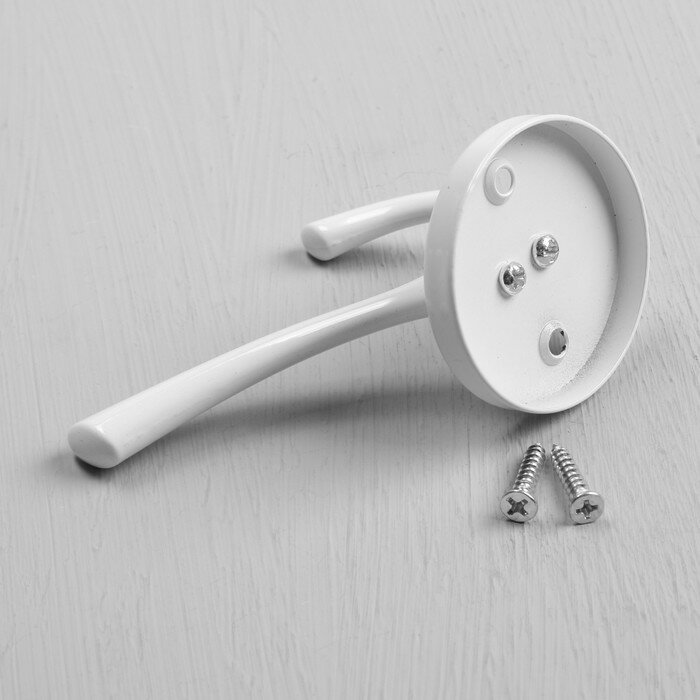 Крючок мебельный CAPPIO SIMPLE, двухрожковый, цвет белый - фотография № 6